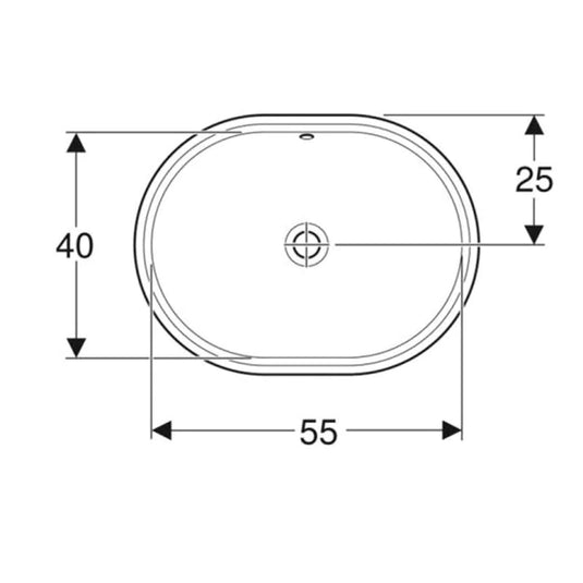 Geberit VariForm Elliptic Under-Countertop Basin with Overflow | 500.756.01.2
