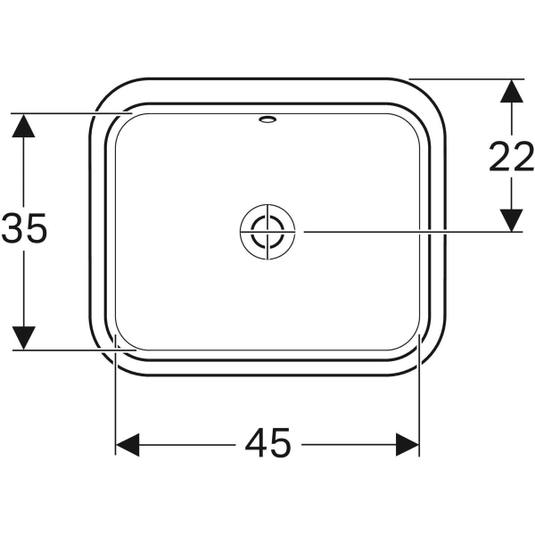 Geberit VariForm Rectangular Under-Countertop Basin with Overflow | 500.760.01.2