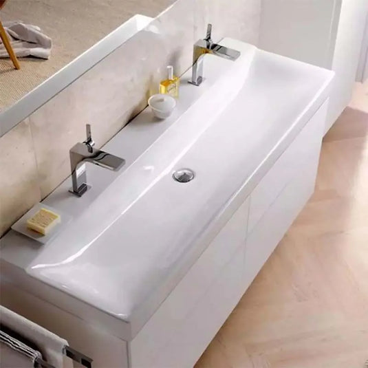 Geberit Xeno² 1200mm Wash Basin with Shelf Surface 2 Tap Holes | 500.550.01.1