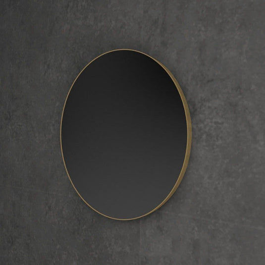 HIB Trim Round 80 (Brushed Brass Frame) Non-Illuminated Mirror - Envy Bathrooms Ltd