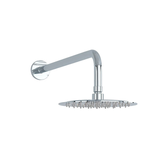 Imex 200mm Stainless Steel Round Slimline Showerhead and Design Brass Shower Arm in Chrome - PKSS001CP - Envy Bathrooms Ltd