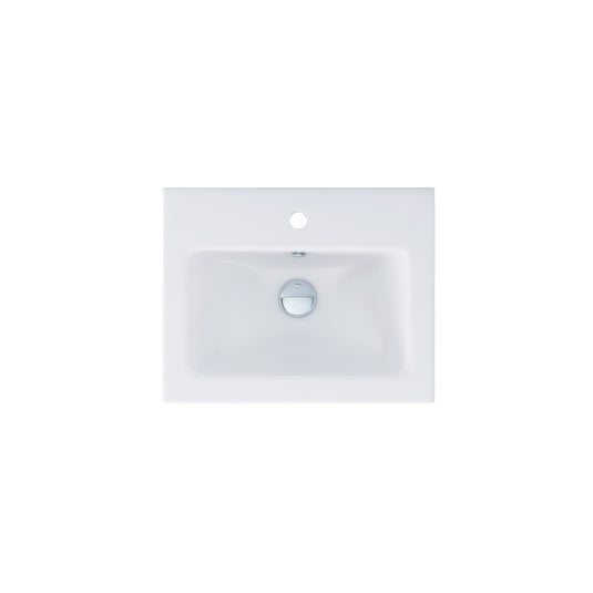 Imex 500mm Ceramic 12mm Basin One Tap Hole White | QU50-BAS - Envy Bathrooms Ltd