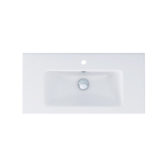 Imex 800mm Ceramic 12mm Basin One Tap Hole White | QU80-BAS - Envy Bathrooms Ltd
