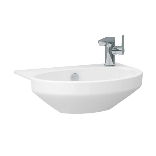 Imex Alma 500mm Semi Countertop Basin 210mm Projection One Tap Hole - LS10156B - Envy Bathrooms Ltd
