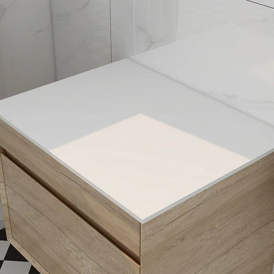 Imex Alma Quartz Stone 600mm Worktop in Solid White (Cut To Fit Lw1818 Basin) - FTY2784-600-460-11-S0001 - Envy Bathrooms Ltd