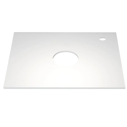 Imex Alma Quartz Stone 600mm Worktop in Solid White (Cut To Fit Lw1818 Basin) - FTY2784-600-460-11-S0001 - Envy Bathrooms Ltd