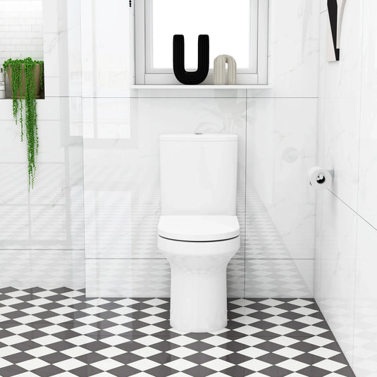 Imex Alma Rimless Close Coupled WC Bowl with Fixings - C10156R - Envy Bathrooms Ltd