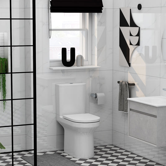 Imex Alma Rimless Open Back Close Coupled Pan 450mm High White | C10156ACR - Envy Bathrooms Ltd