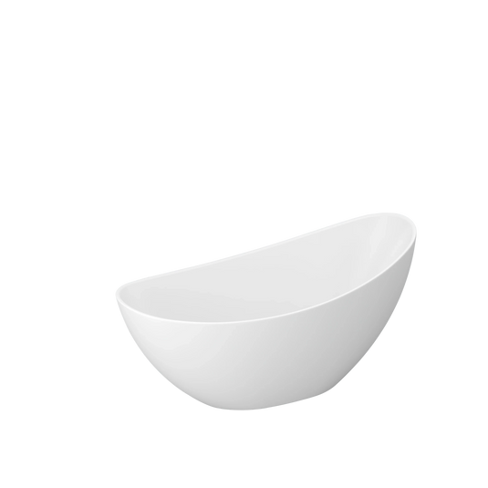 Imex Arco 1600mm Freestanding Slipper Bath Inc. White Dome Clicker Waste - White - IM616 - Envy Bathrooms Ltd