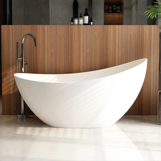 Imex Arco 1600mm Freestanding Slipper Bath Inc. White Dome Clicker Waste - White - IM616 - Envy Bathrooms Ltd