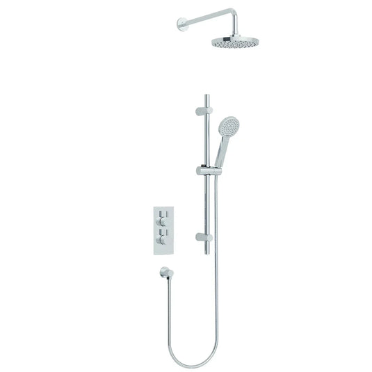 Imex Arco 2 Knob Twin Outlet Concealed Valve with New (Ki465) Adjustable Head and New Fixed Head - ARCVPK003 - Envy Bathrooms Ltd