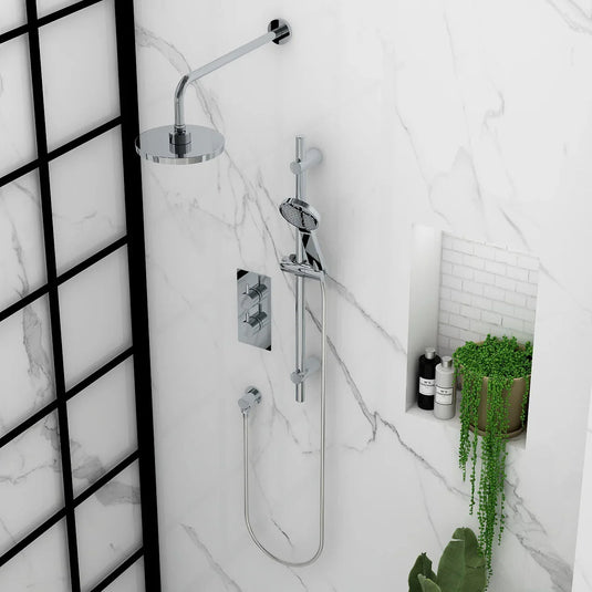 Imex Arco 2 Knob Twin Outlet Concealed Valve with New (Ki465) Adjustable Head and New Fixed Head - ARCVPK003 - Envy Bathrooms Ltd
