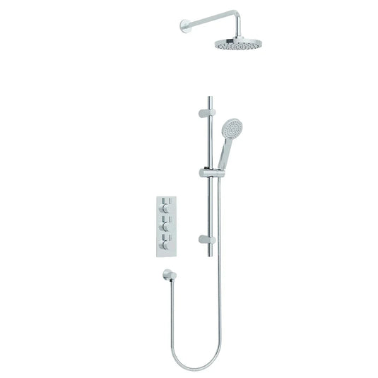 Imex Arco 3 Knob Twin Outlet Concealed Valve with New Adjustable Head (Ki465) and New Fixed Head - ARCVPK006 - Envy Bathrooms Ltd