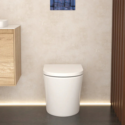 Imex Arco 520mm Rimless Back To Wall WC Bowl with Fixings - CB1088R - Envy Bathrooms Ltd