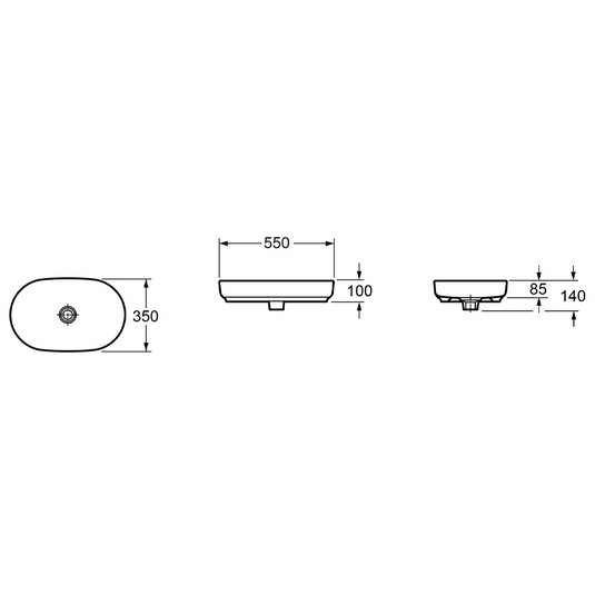 Imex Arco 550mm Countertop Bowl - LW1816 - Envy Bathrooms Ltd
