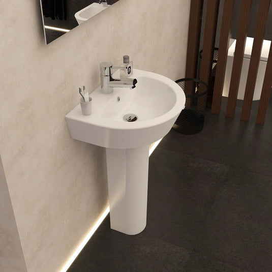 Imex Arco Full Pedestal (Suitable For 550mm Basin) - P1088C - Envy Bathrooms Ltd
