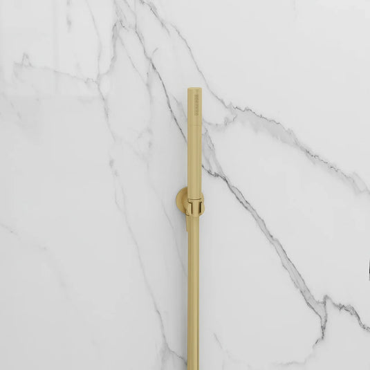 Imex Arco Pencil Shower Handset with Smooth Hose & Wall Outlet Elbow in Brushed Brass - PKWO102-SMBB - Envy Bathrooms Ltd