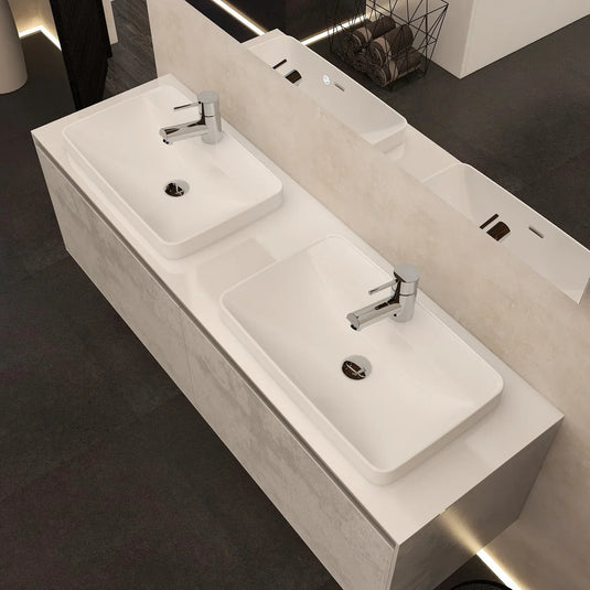 Imex Arco Quartz 1600 - Solid White Worktop - FTY2781-1600-480-11-S0001 - Envy Bathrooms Ltd