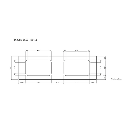 Imex Arco Quartz 1600 - White Marble Worktop - FTY2781-1600-480-11-S0002 - Envy Bathrooms Ltd