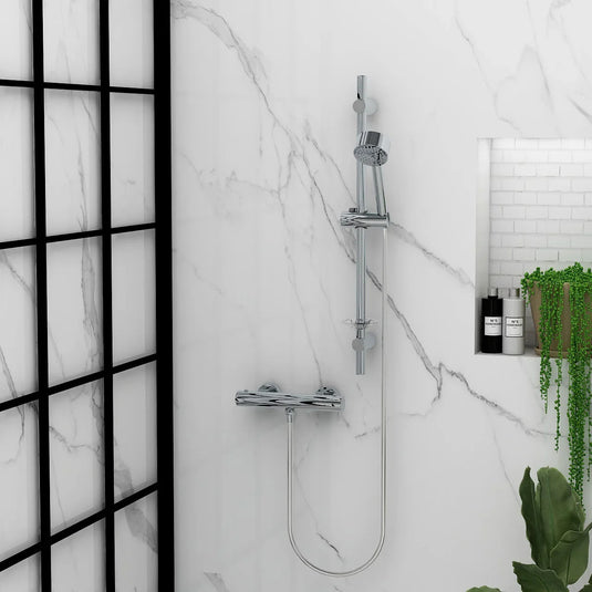 Imex Arco Single Outlet Bar Valve with Xcite Rail Kit with Single Function Handset (Ki460) - ARBVPK002 - Envy Bathrooms Ltd
