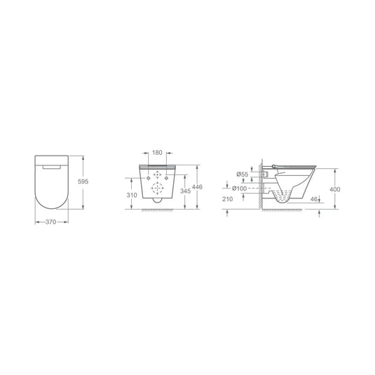 Imex Arco Wall Hung Smart Pan - CH1088ZR - Envy Bathrooms Ltd