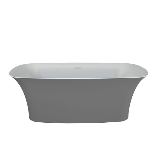Imex Blade 1700mm Freestanding Bath Inc. White Dome Clicker Waste - Matt Grey - IM528-GREY - Envy Bathrooms Ltd