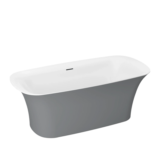 Imex Blade 1700mm Freestanding Bath Inc. White Dome Clicker Waste - Matt Grey - IM528-GREY - Envy Bathrooms Ltd