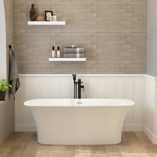 Imex Blade 1700mm Freestanding Bath Inc. White Dome Clicker Waste - White - IM528 - Envy Bathrooms Ltd
