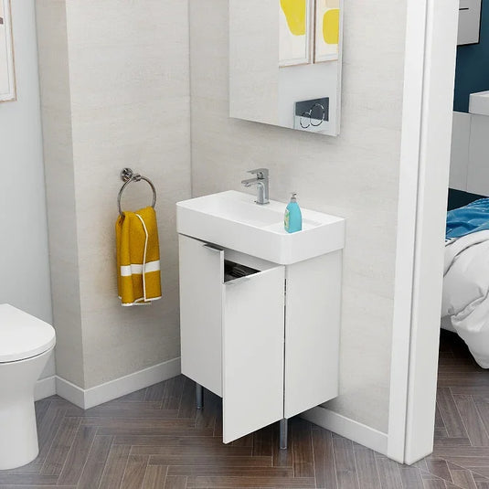 Imex Blade 600 x 310mm Floor Standing Vanity Unit - Matt White - FZFM2785-600-Q0002 - Envy Bathrooms Ltd