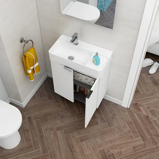 Imex Blade 600 x 310mm Floor Standing Vanity Unit - Matt White - FZFM2785-600-Q0002 - Envy Bathrooms Ltd