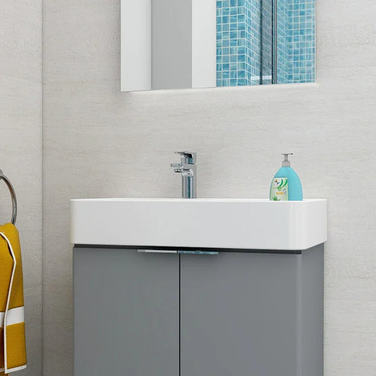Imex Blade 600 x 310mm Wall Mounted Vanity Unit - Matt Grey - FZHM2785-600-Q0004 - Envy Bathrooms Ltd