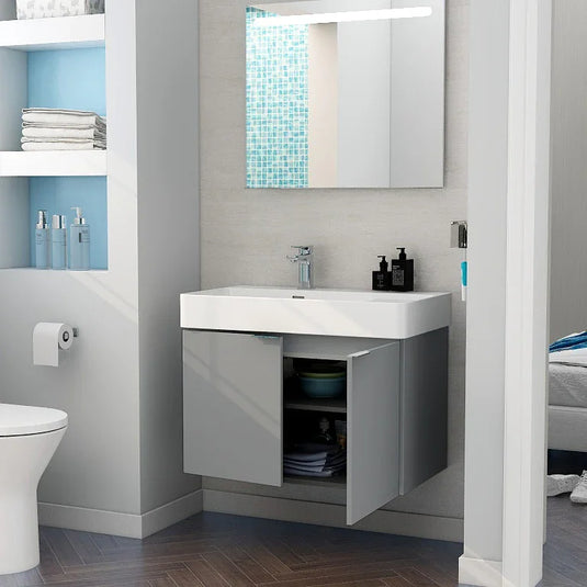 Imex Blade 800 x 460mm Wall Mounted Vanity Unit - Matt Grey - FZHM2785-800-Q0004 - Envy Bathrooms Ltd