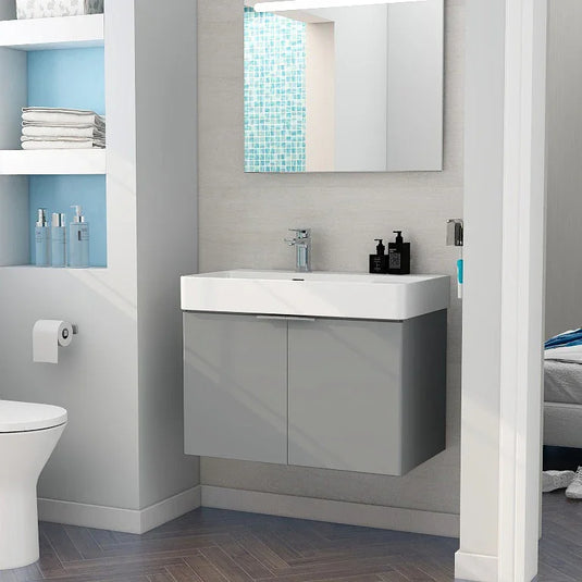 Imex Blade 800 x 460mm Wall Mounted Vanity Unit - Matt Grey - FZHM2785-800-Q0004 - Envy Bathrooms Ltd