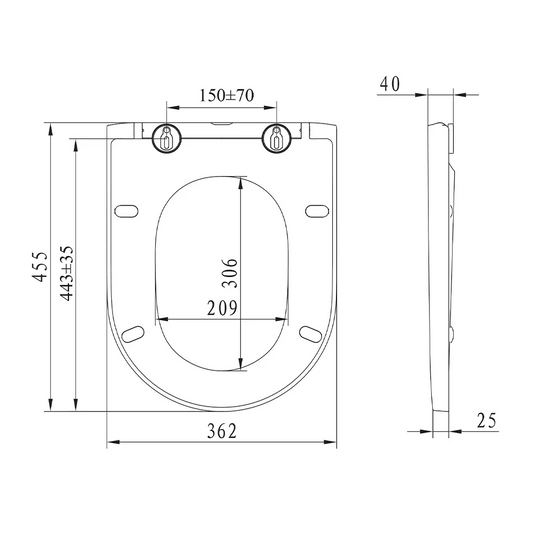 Imex Blade Soft Close Standard Seat - S10180SCQR - Envy Bathrooms Ltd