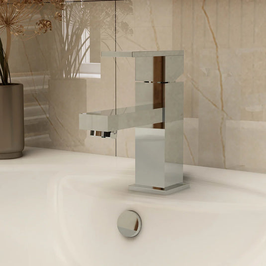 Imex Bloque Mono Small Basin Mixer Incl Clicker Waste - BQSBAS - Envy Bathrooms Ltd