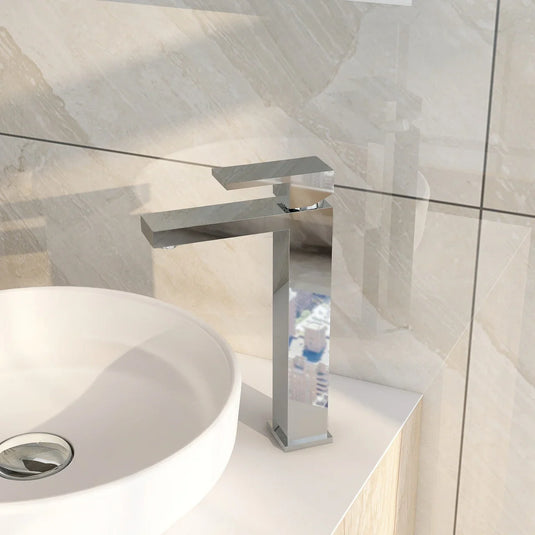Imex Bloque Mono Tall Basin Mixer Incl Clicker Waste - BQTBAS - Envy Bathrooms Ltd