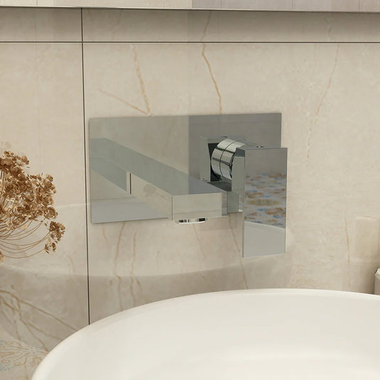 Imex Bloque Single Handle Wall Mounted Basin Mixer Incl Clicker Waste - BQ2HWMBAS - Envy Bathrooms Ltd