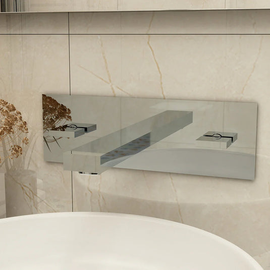 Imex Bloque Two Handle Wall Mounted Basin Mixer Incl Clicker Waste - BQ3HWMBAS - Envy Bathrooms Ltd