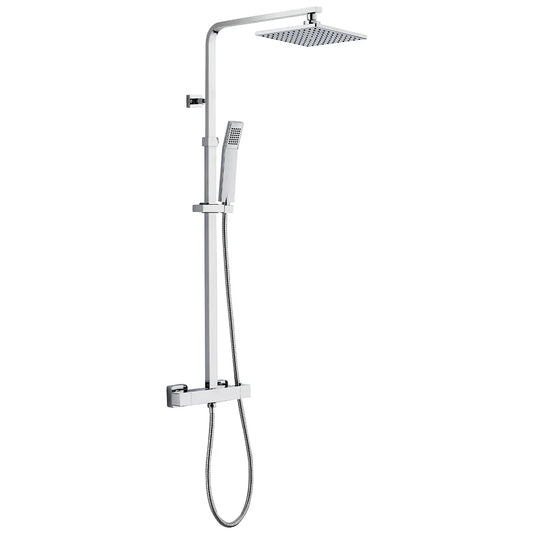 Imex Bloque2 Dual Outlet Bar Valve with Integral Diverter with New Bloque Fixed Head and Handset - BQRRPDF - Envy Bathrooms Ltd