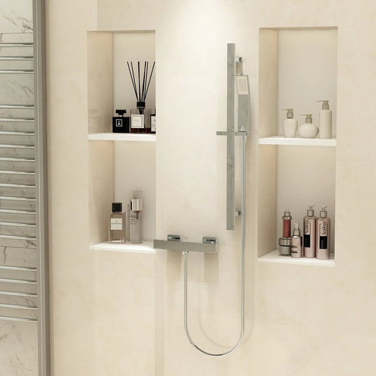 Imex Bloque2 Single Outlet Bar Valve with Str8 Slide Rail and Adjustable Head - BQBVPK001 - Envy Bathrooms Ltd