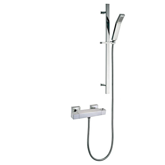 Imex Bloque2 Single Outlet Bar Valve with Str8 Slide Rail and Adjustable Head - BQBVPK001 - Envy Bathrooms Ltd