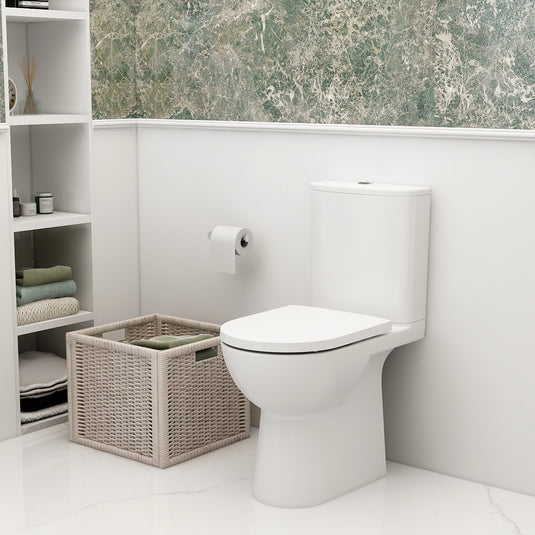 Imex Croma Rimless Short Projection Skirted Comfort Height Close Coupled Pan White | C10176ACR - Envy Bathrooms Ltd