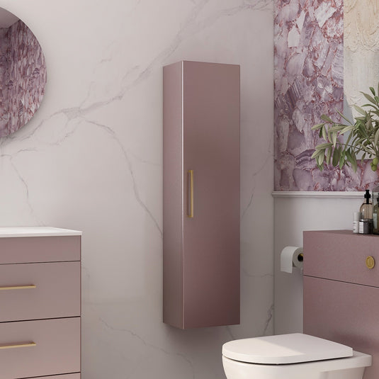 Imex Croma Single Door Wall Storage Unit With Chrome Handle Plum | ST-1-PLUM - Envy Bathrooms Ltd