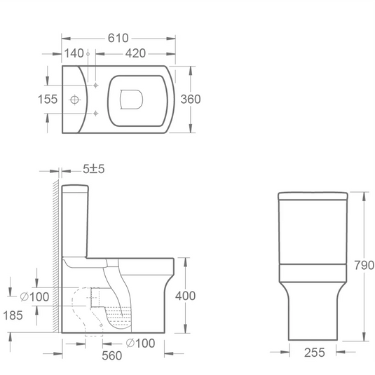 Imex Dekka Close-Coupled Cistern - T1094 - Envy Bathrooms Ltd