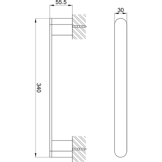 Imex Duro 300mm Towel Bar - DU30TB - Envy Bathrooms Ltd