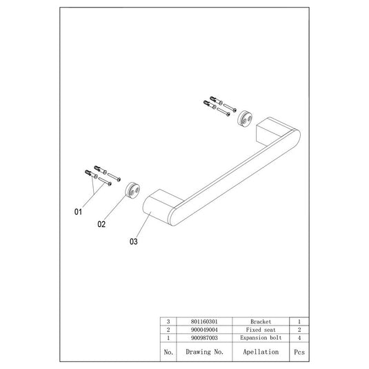 Imex Duro 340mm Towel Bar Brushed Brass | DU30TBBR