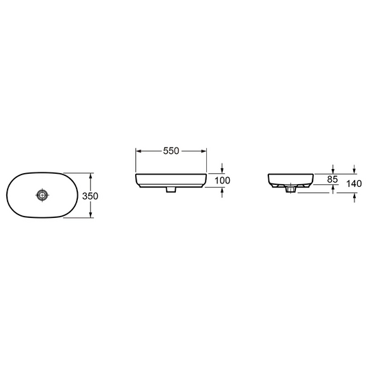 Imex Duro 550mm Countertop Bowl - LW1817 - Envy Bathrooms Ltd
