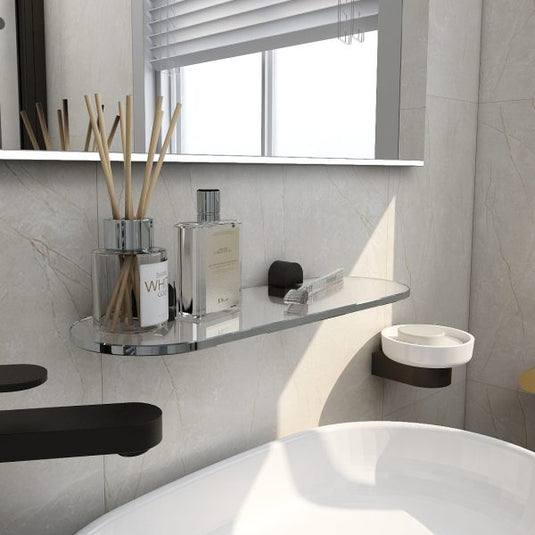 Imex Duro Glass Shelf Matt Black | DUGSMB - Envy Bathrooms Ltd