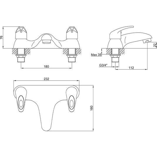 Imex Dv8 Bath Filler - DVBF - Envy Bathrooms Ltd