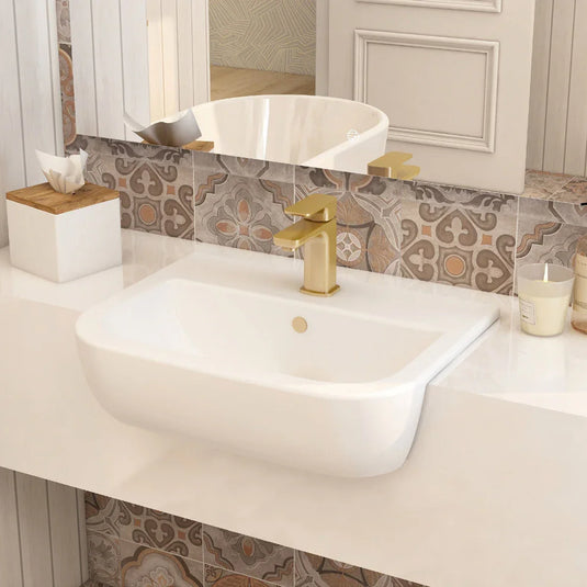 Imex Essence / Grace / Duro 560mm Semi Recessed Countertop Basin - LS10100 - Envy Bathrooms Ltd
